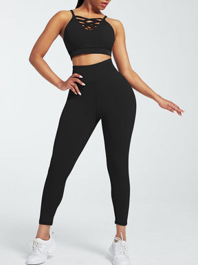Snatched Adjustable Straps Athletic Set High Waist Quick Dry