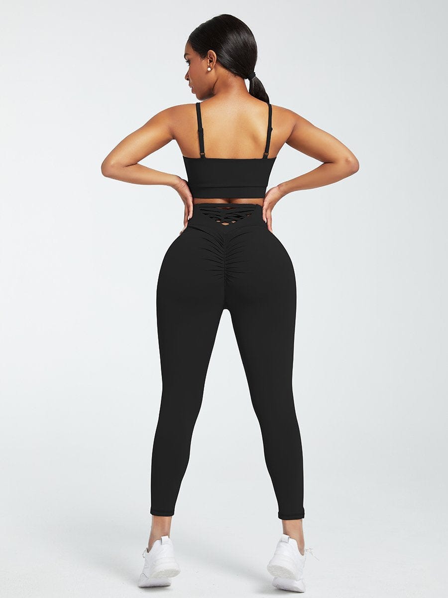 Snatched Adjustable Straps Athletic Set High Waist Quick Dry