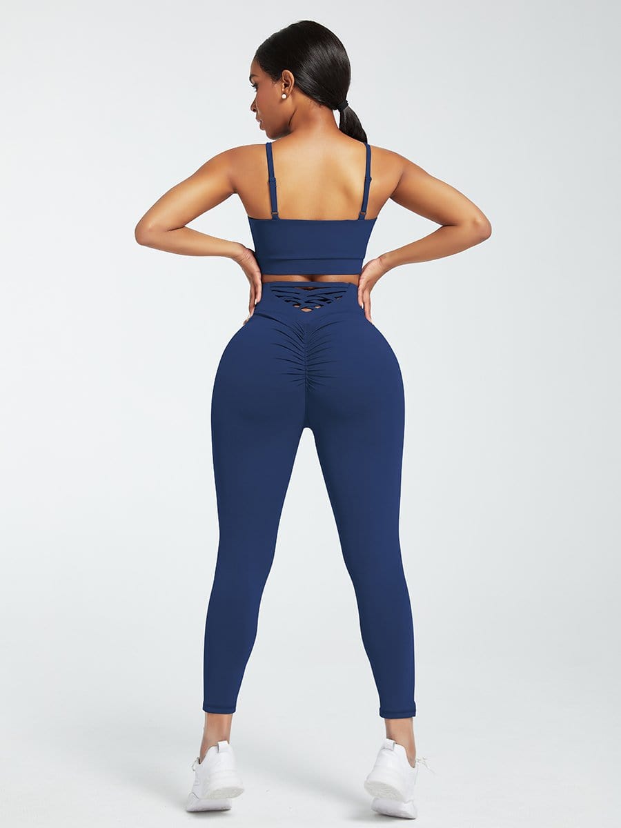 Snatched Adjustable Straps Athletic Set High Waist Quick Dry