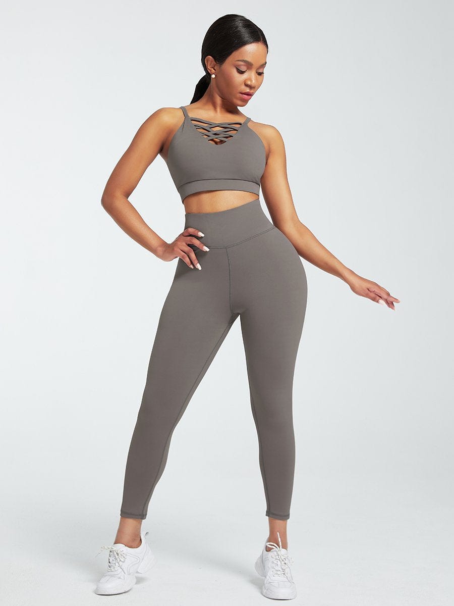 Snatched Adjustable Straps Athletic Set High Waist Quick Dry