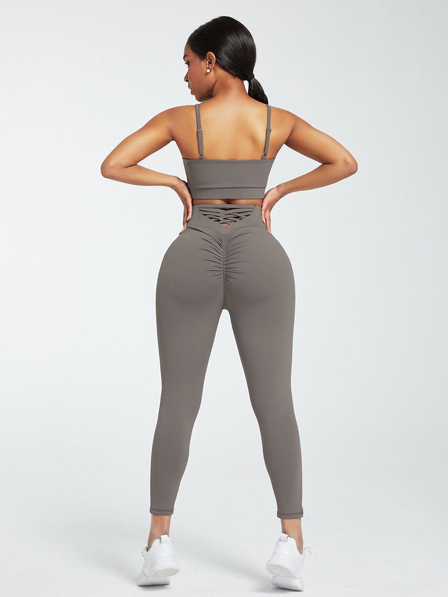 Snatched Adjustable Straps Athletic Set High Waist Quick Dry