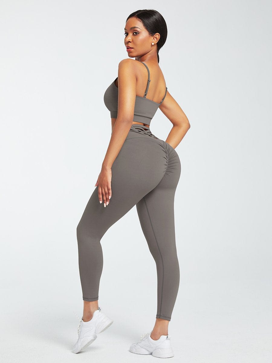 Snatched Adjustable Straps Athletic Set High Waist Quick Dry