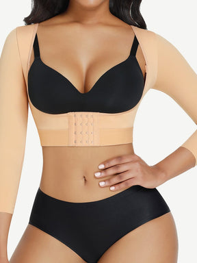 Top moldeador Snatched con mangas y cierre de múltiples ganchos