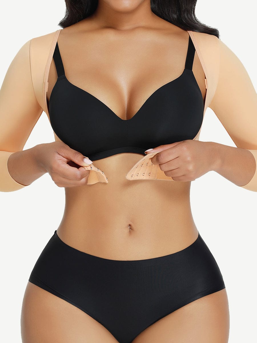 Top moldeador Snatched con mangas y cierre de múltiples ganchos