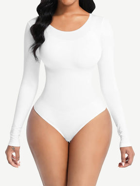 Body de manga larga con efecto corsé sin costuras Snatched