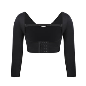 Top moldeador Snatched con mangas y cierre de múltiples ganchos