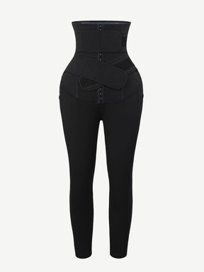 Snatched Shapewear Pants Double Waistbands Smooth Hooks