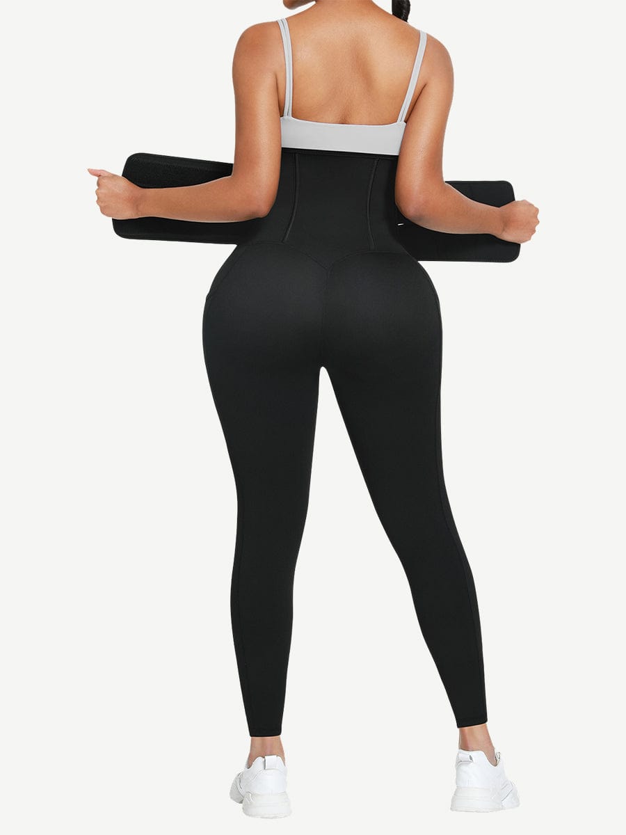 Snatched Shapewear Pants Double Waistbands Smooth Hooks