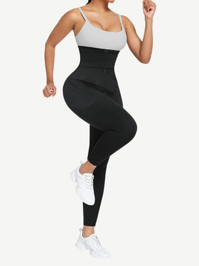 Snatched Shapewear Pants Double Waistbands Smooth Hooks