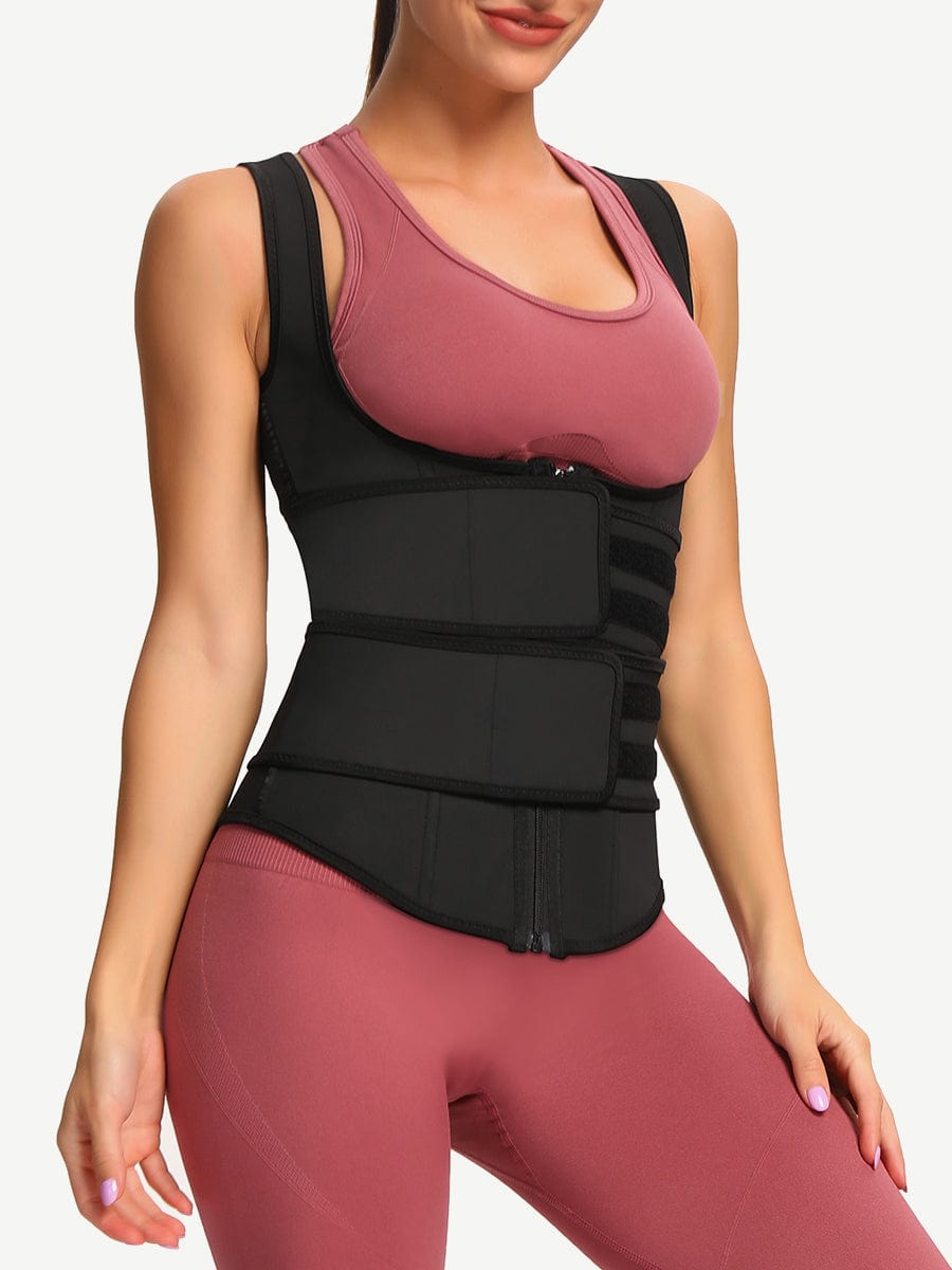 Snatched Latex Vest Shaper Zipper High-Compression
