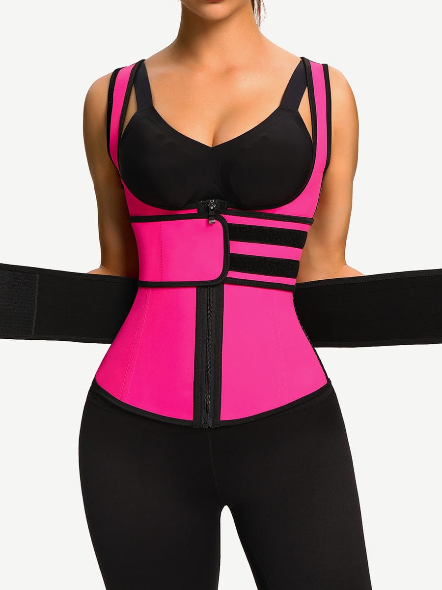 Snatched Latex Vest Shaper Zipper High-Compression