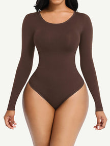 Body de manga larga con efecto corsé sin costuras Snatched