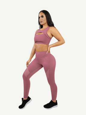 Snatched Cutout Sports Bra Front And Back Hollow