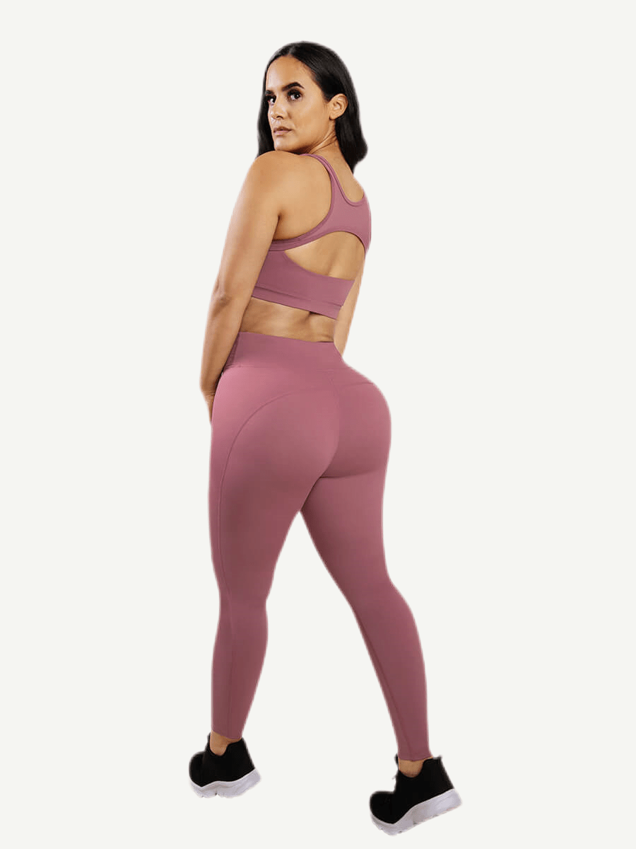 Snatched Cutout Sports Bra Front And Back Hollow