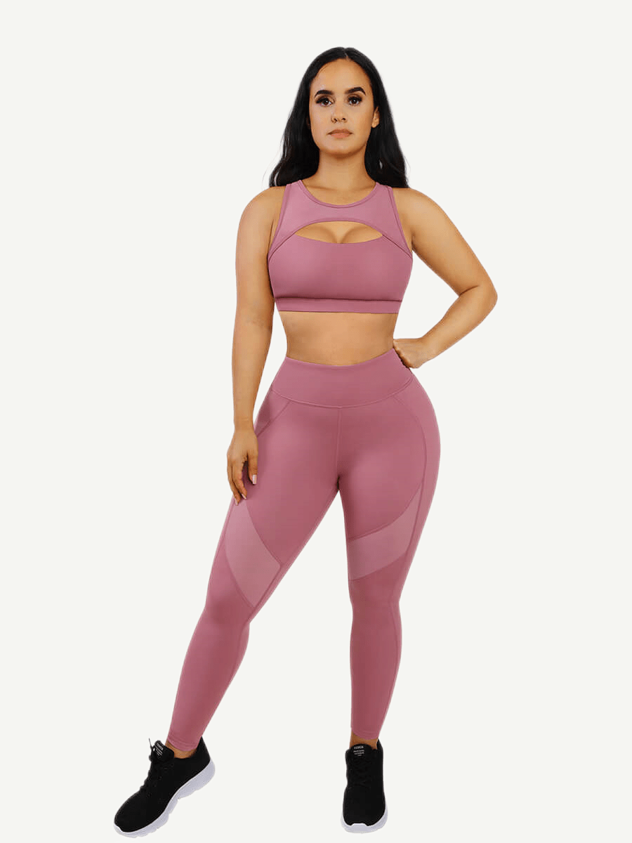 Snatched Cutout Sports Bra Front And Back Hollow