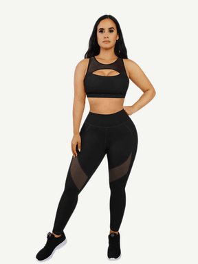 Snatched Cutout Sports Bra Front And Back Hollow