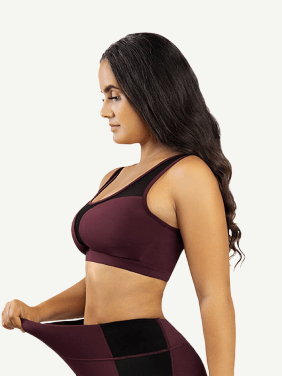 Snatched Tulle Stitch Sports Bra Vest Style