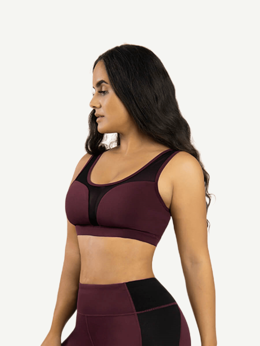 Snatched Tulle Stitch Sports Bra Vest Style
