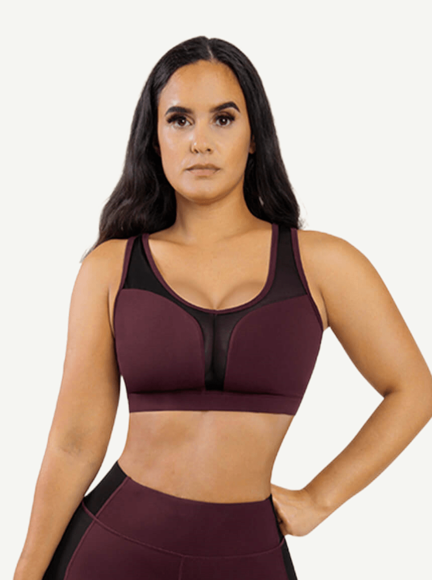 Snatched Tulle Stitch Sports Bra Vest Style