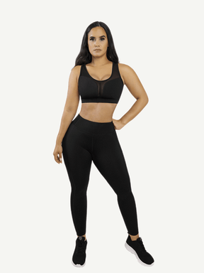 Snatched Tulle Stitch Sports Bra Vest Style