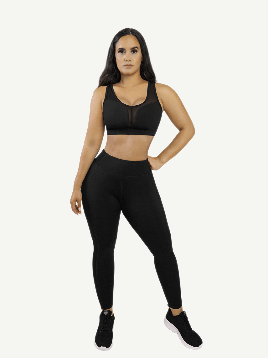 Snatched Tulle Stitch Sports Bra Vest Style