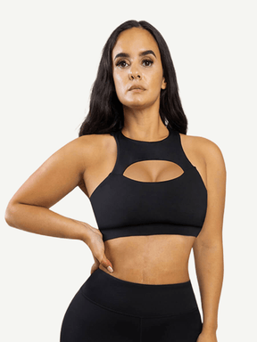 Snatched Leopard Splice Sports Bra Removable Pads