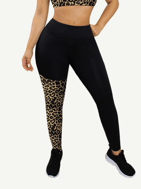 Snatched Leopard Splice Sports Bra Removable Pads