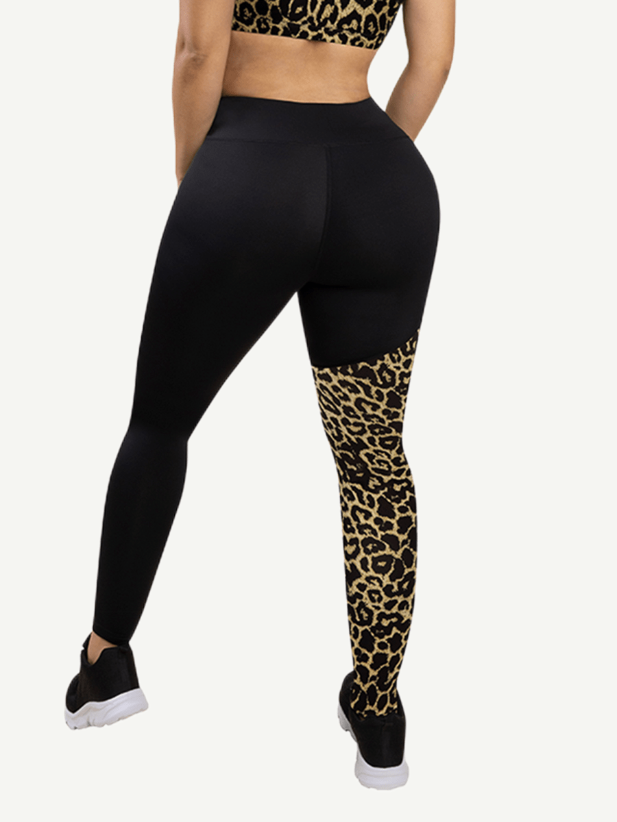 Snatched Leopard Splice Sports Bra Removable Pads
