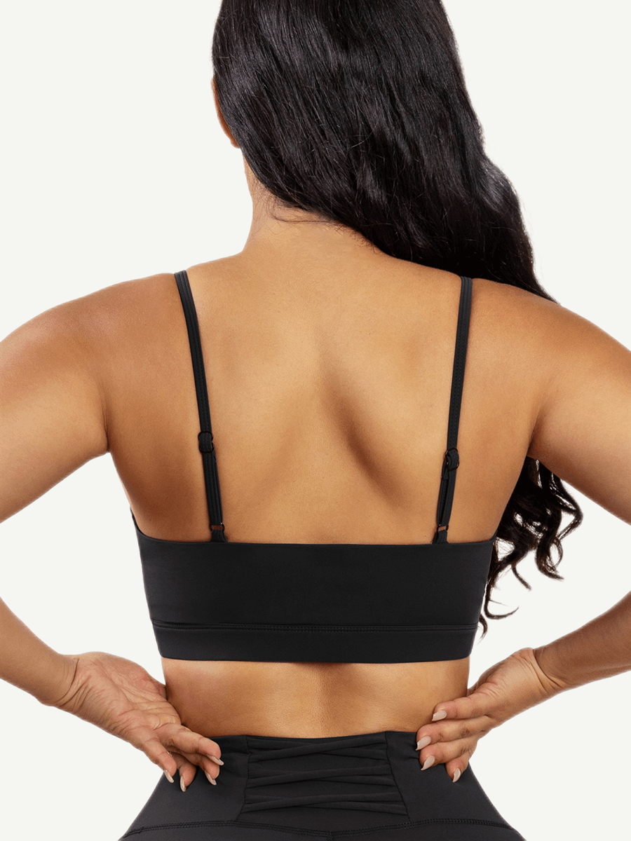 Snatched Front Cross Cutout Sports Bra