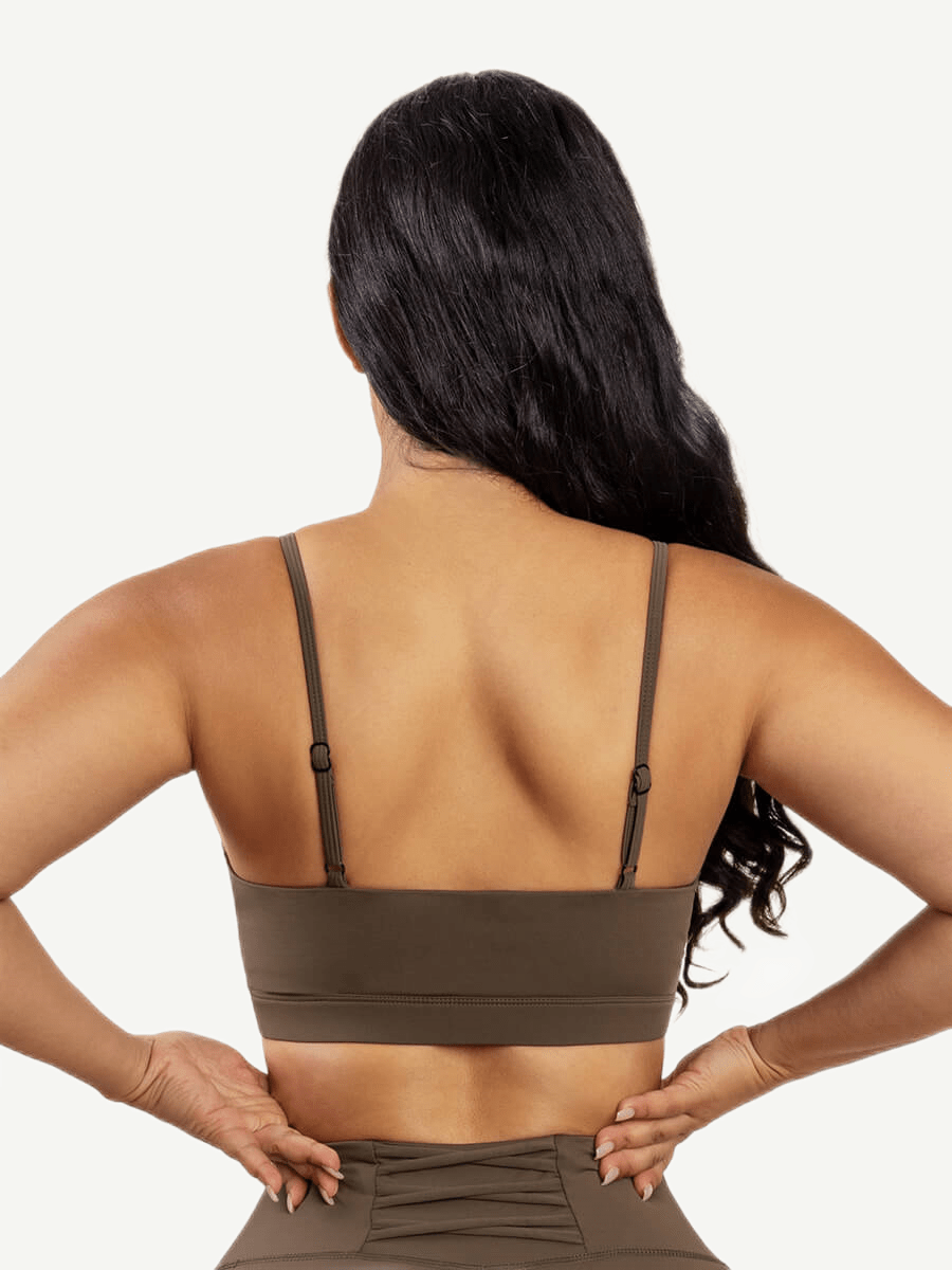 Snatched Front Cross Cutout Sports Bra