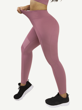 Snatched Tulle Splice Yoga Pants High Waist