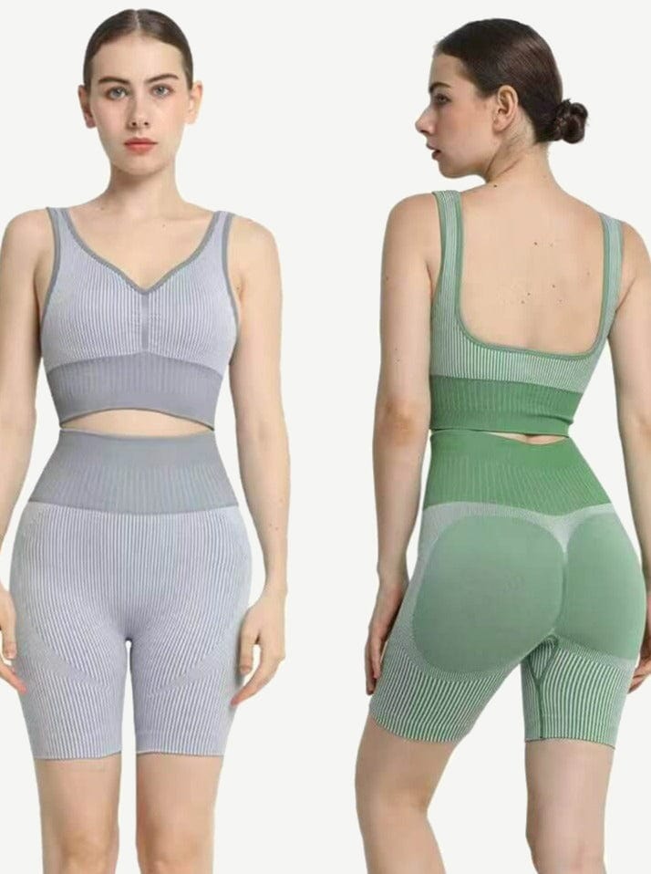 Snatched Seamless Bra And Biker Shorts Set