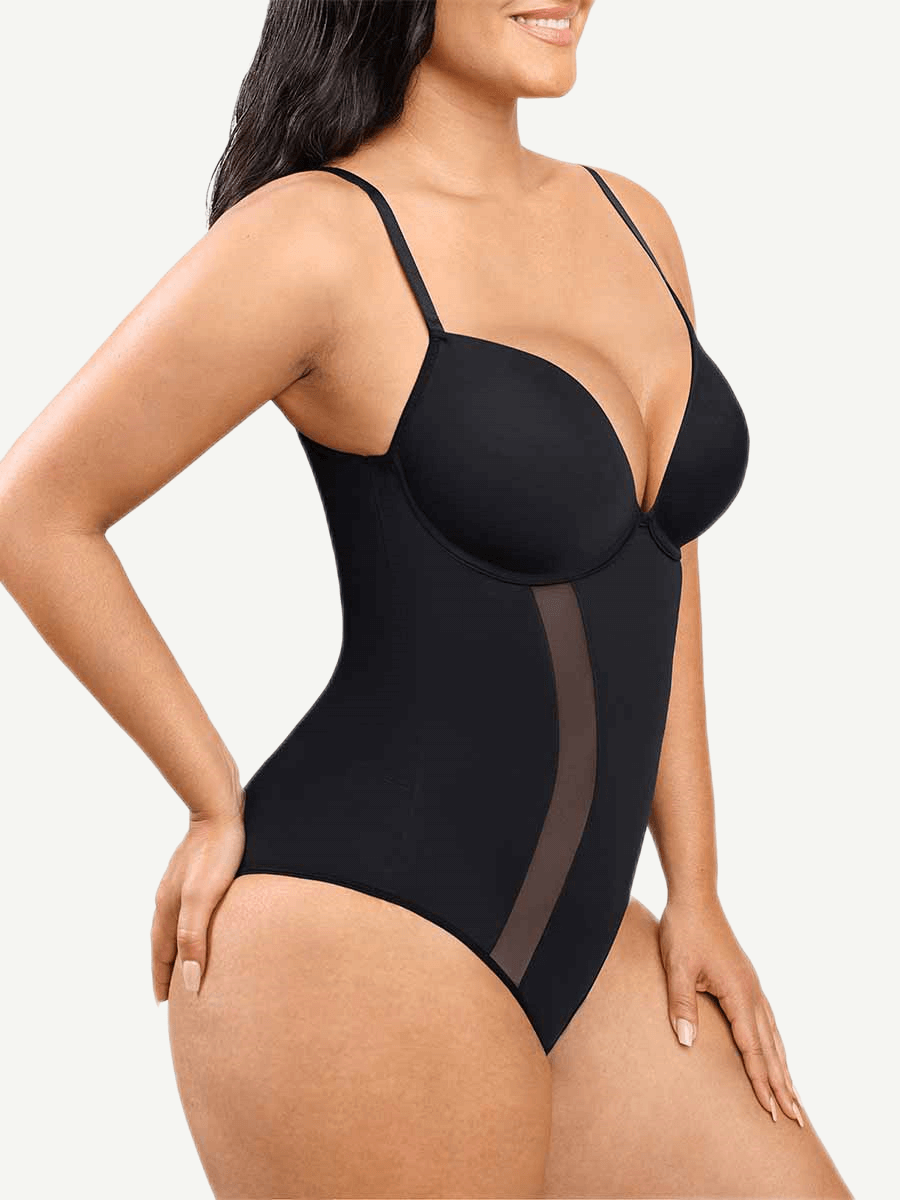 Body de copa tres cuartos con espalda en U y soporte sin costuras