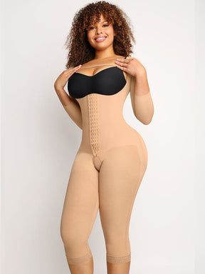 Snatched Full Body Faja U Shape Sleeves Hooks