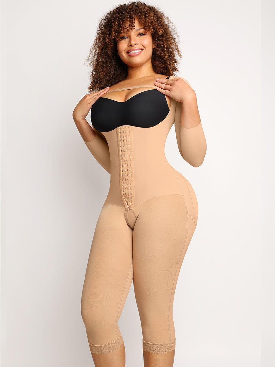 Snatched Full Body Faja U Shape Sleeves Hooks