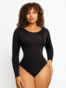 Body de manga larga con efecto corsé sin costuras Snatched