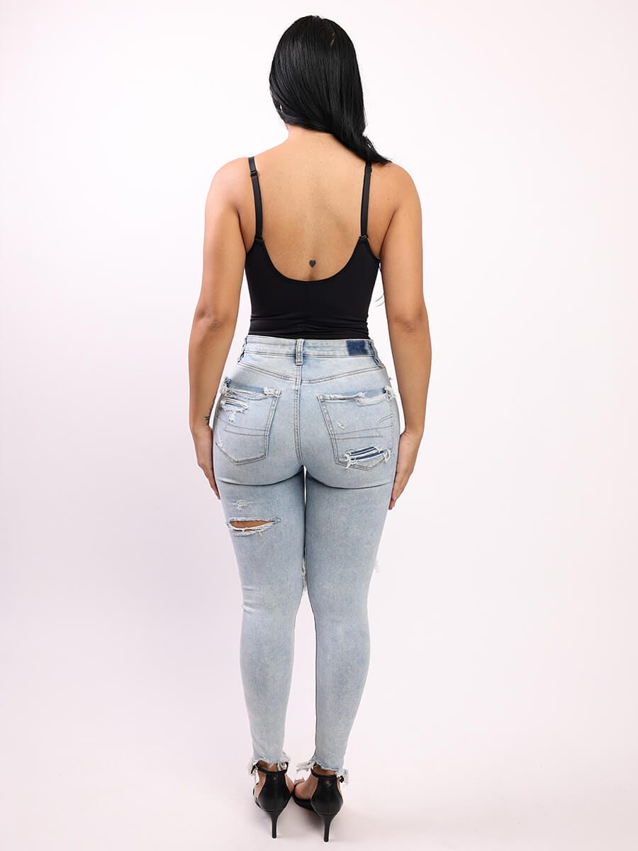 Body de copa tres cuartos con espalda en U y soporte sin costuras