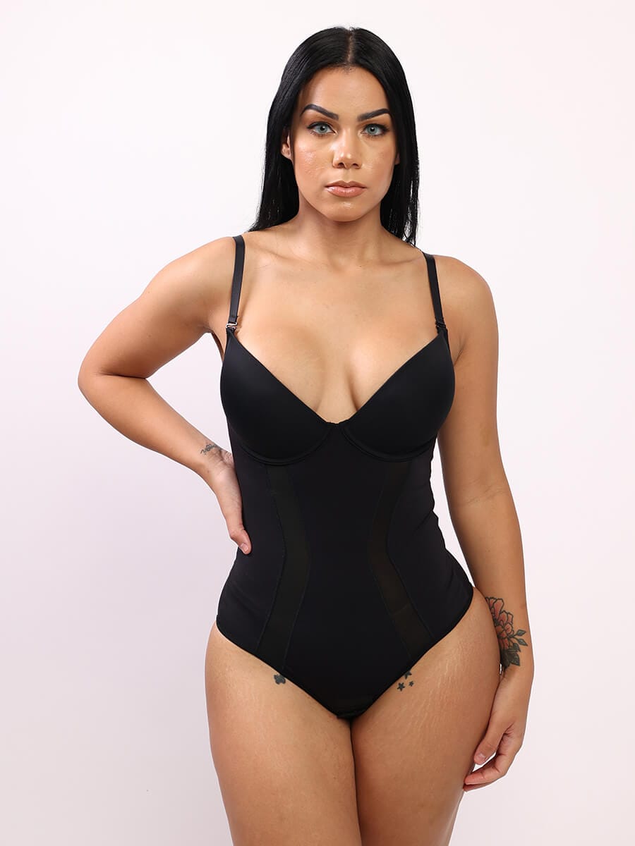 Body de copa 3/4 con espalda baja y copas de sujeción ligera
