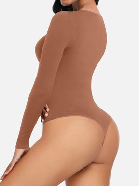 Body de manga larga con efecto corsé sin costuras Snatched
