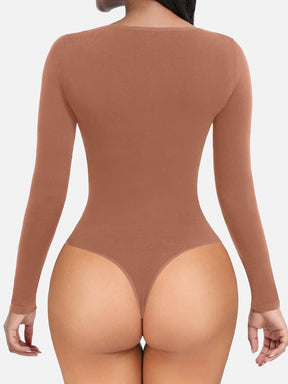 Body de manga larga con efecto corsé sin costuras Snatched