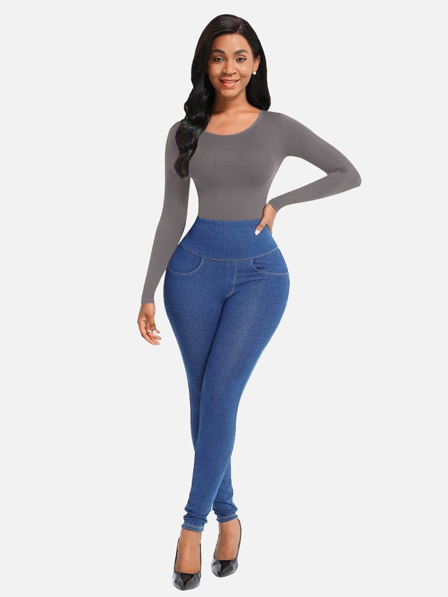 Body de manga larga con efecto corsé sin costuras Snatched