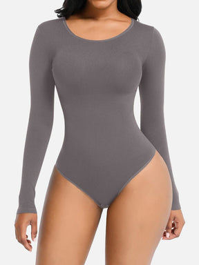 Body de manga larga con efecto corsé sin costuras Snatched