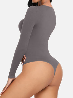 Body de manga larga con efecto corsé sin costuras Snatched