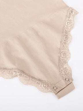Body de tanga sin costuras con encaje Snatched para control de cintura y abdomen