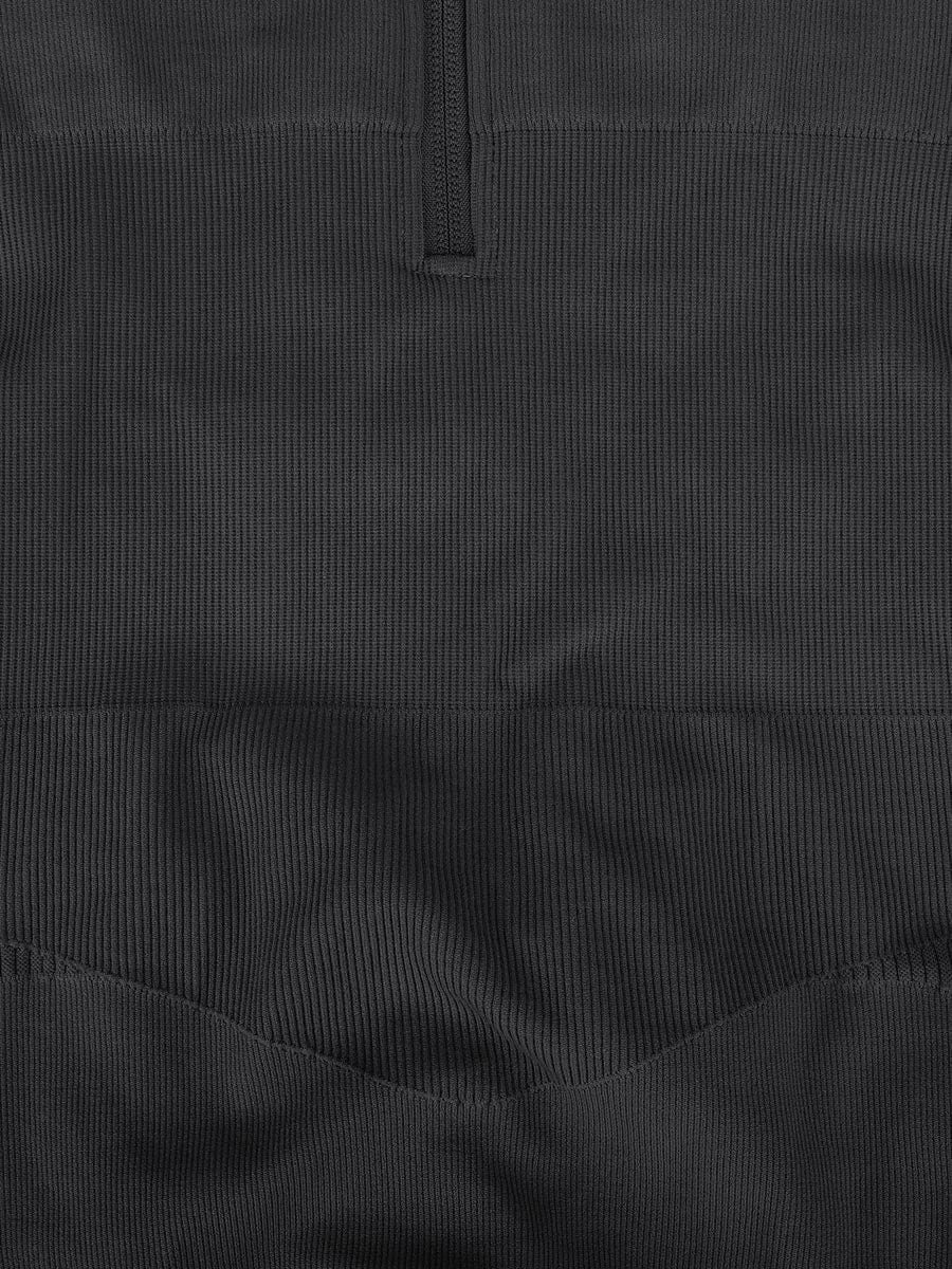 Snatched Seamless Zip Front Racerback Jumpsuit 2 In 1