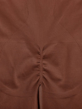 Snatched Seamless Zip Front Racerback Jumpsuit 2 In 1
