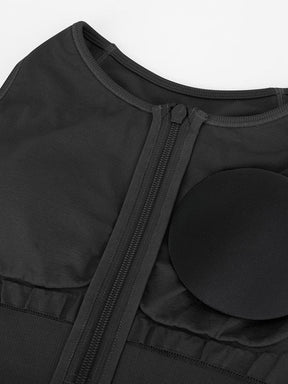 Snatched Seamless Zip Front Racerback Jumpsuit 2 In 1
