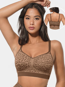Sujetador de leopardo sin costuras con almohadillas extraíbles Snatched