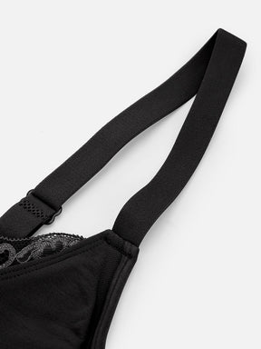 Sujetador sin costuras Snatched con ribete de encaje y tirantes ajustables