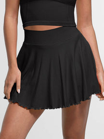 Snatched Athletic Skirt With Built In Shorts